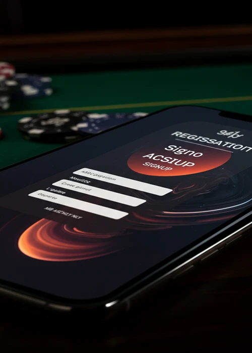 Interfaccia di registrazione rapida e sicura del casinò, con campi per email, password e dati personali, pronta per un nuovo utente.